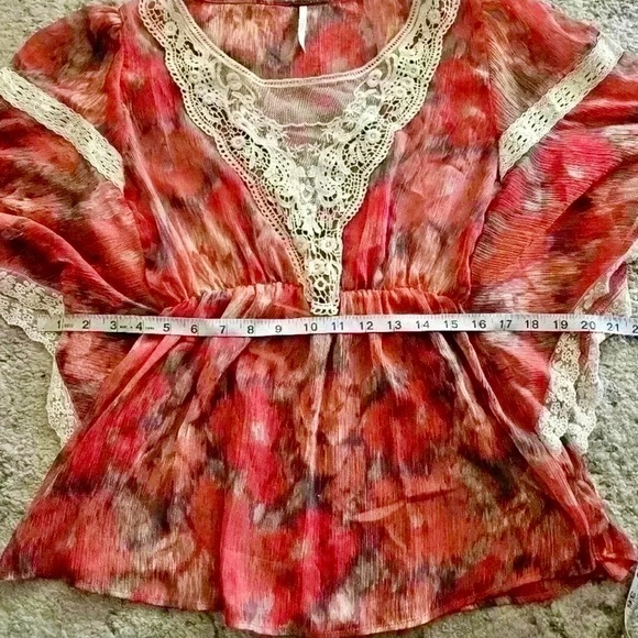 Free People Daydreamer Sheer Dolman sleeve top-$4.99 Shipping Applied~ NWOT - Picture 7 of 7